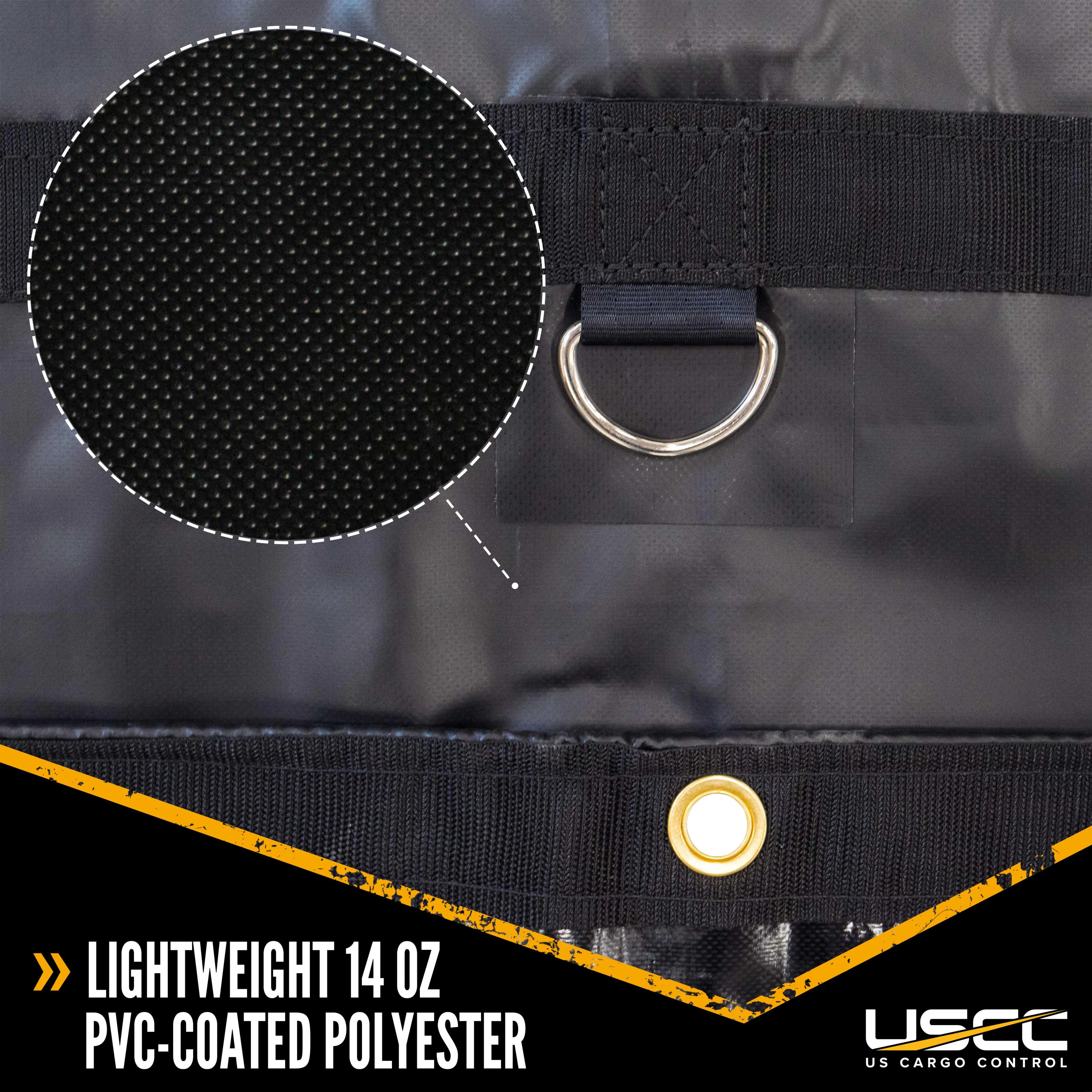 14 oz. 3 Pc. Lumber Tarp - Ends: 24' x 20' (8' Drop); Mid: 24' x 18' - Black
