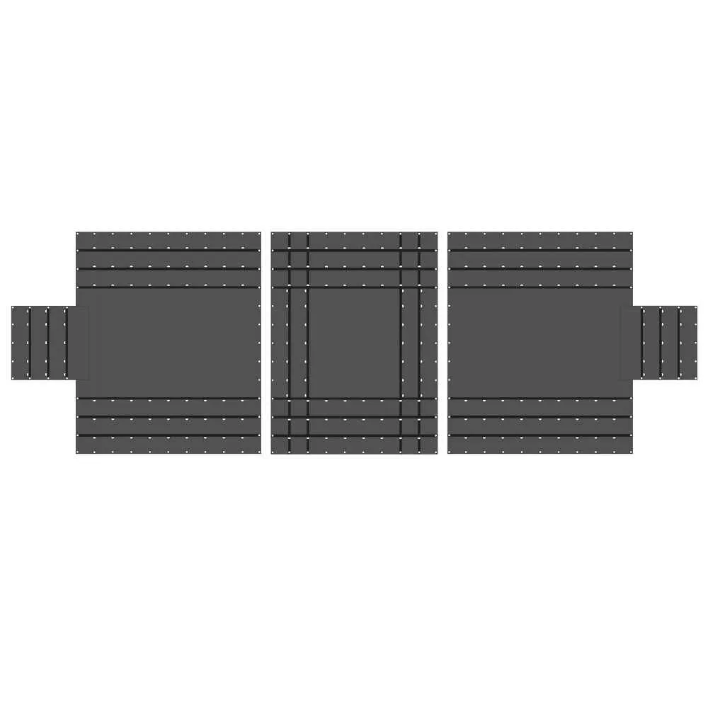 14 oz. 3 Pc. Lumber Tarp - Ends: 24' x 20' (8' Drop); Mid: 24' x 18' - Black