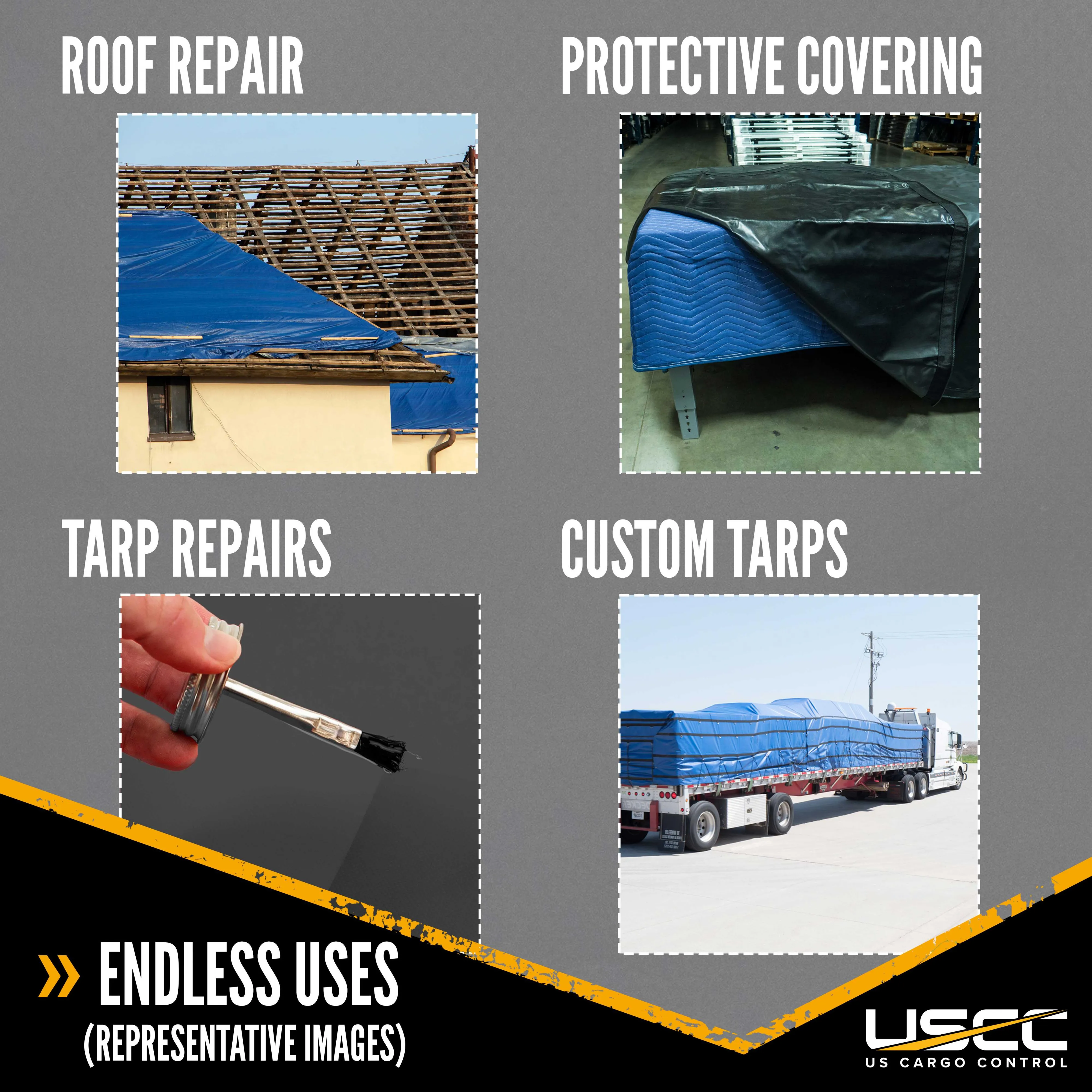 18 oz PVC Coated Polyester Tarp Roll - Black