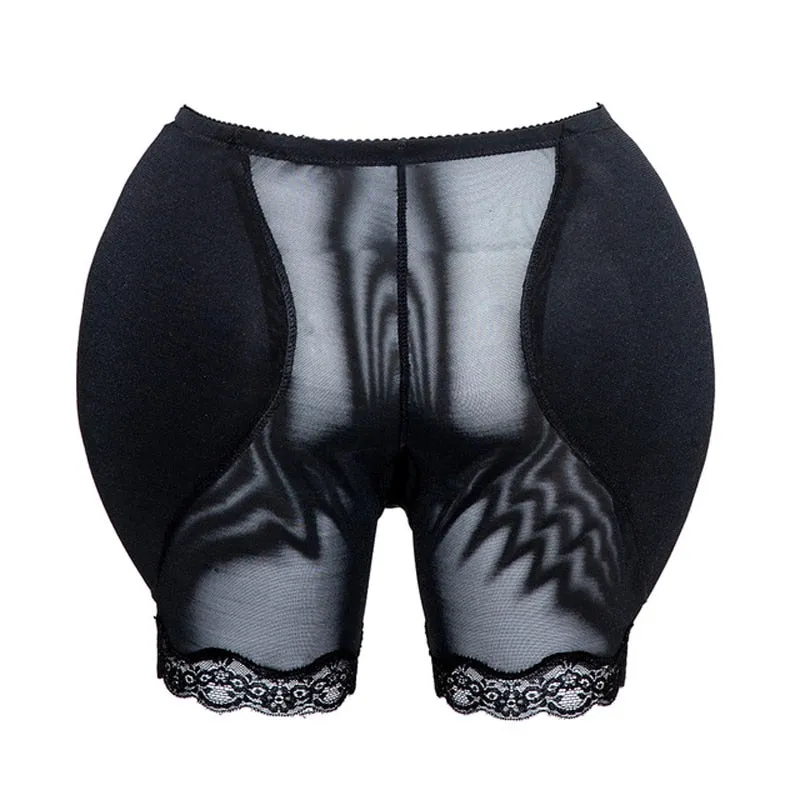 6XL Black Lace Trim Padded Butt Lifter Tummy Control Slimming Shorts Plus Size Women