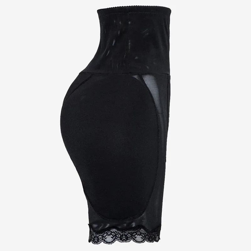 6XL Black Lace Trim Padded Butt Lifter Tummy Control Slimming Shorts Plus Size Women