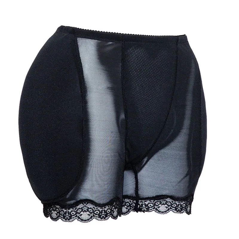 6XL Black Lace Trim Padded Butt Lifter Tummy Control Slimming Shorts Plus Size Women