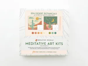 Breathe People - Zen Desert Meditative Art Paint by Number Kit   Easel