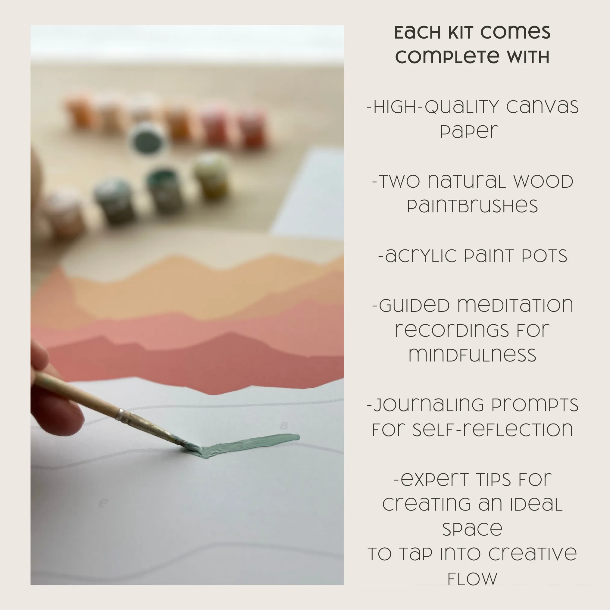 Breathe People - Zen Desert Meditative Art Paint by Number Kit   Easel