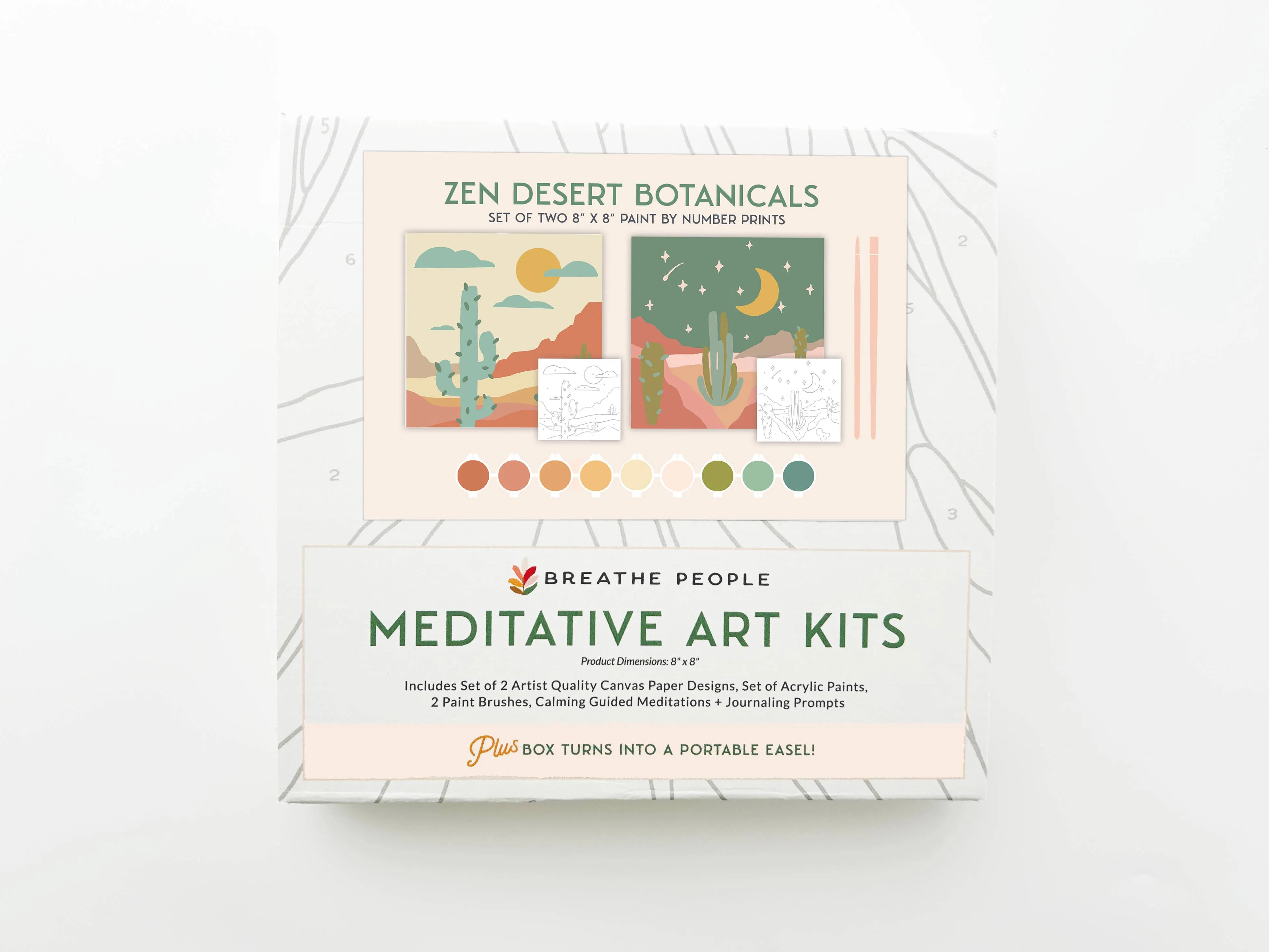 Breathe People - Zen Desert Meditative Art Paint by Number Kit   Easel
