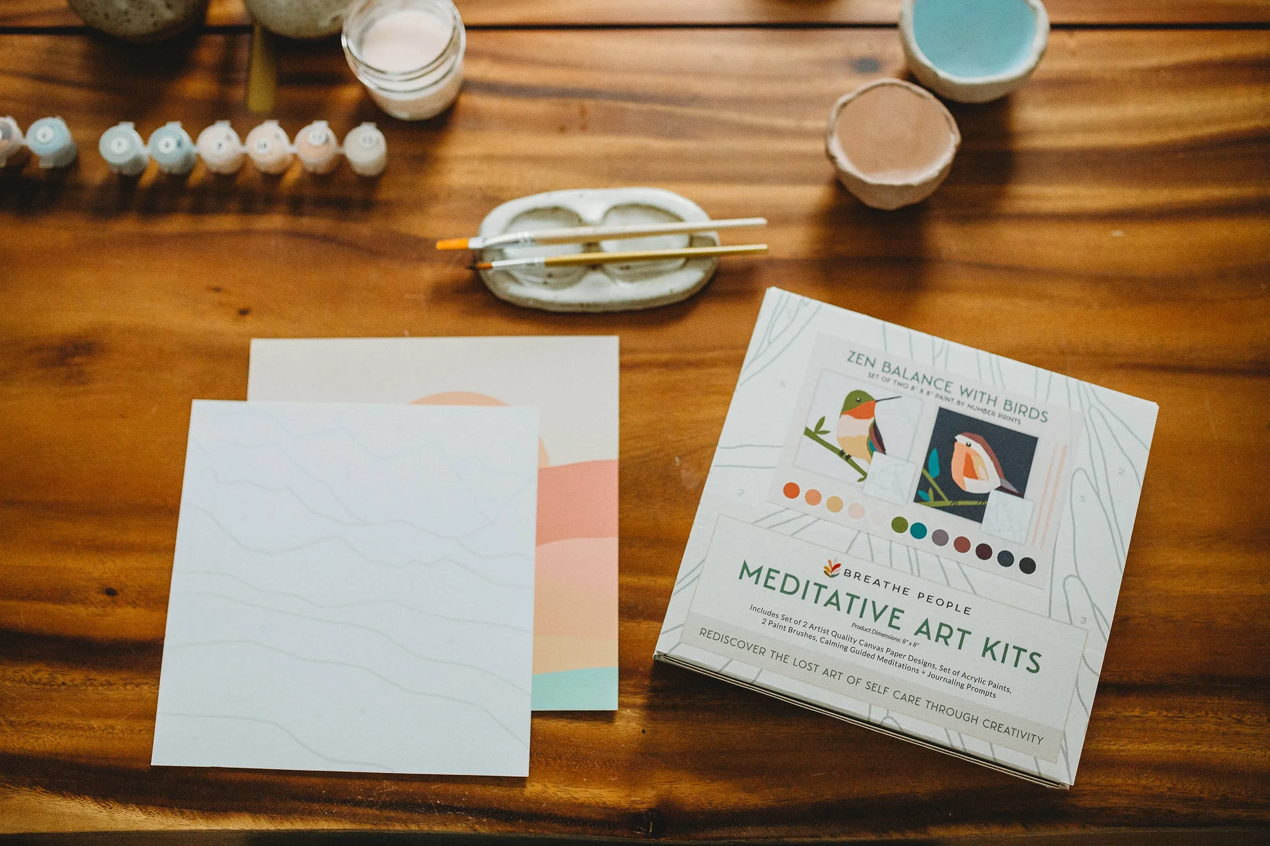 Breathe People - Zen Desert Meditative Art Paint by Number Kit   Easel