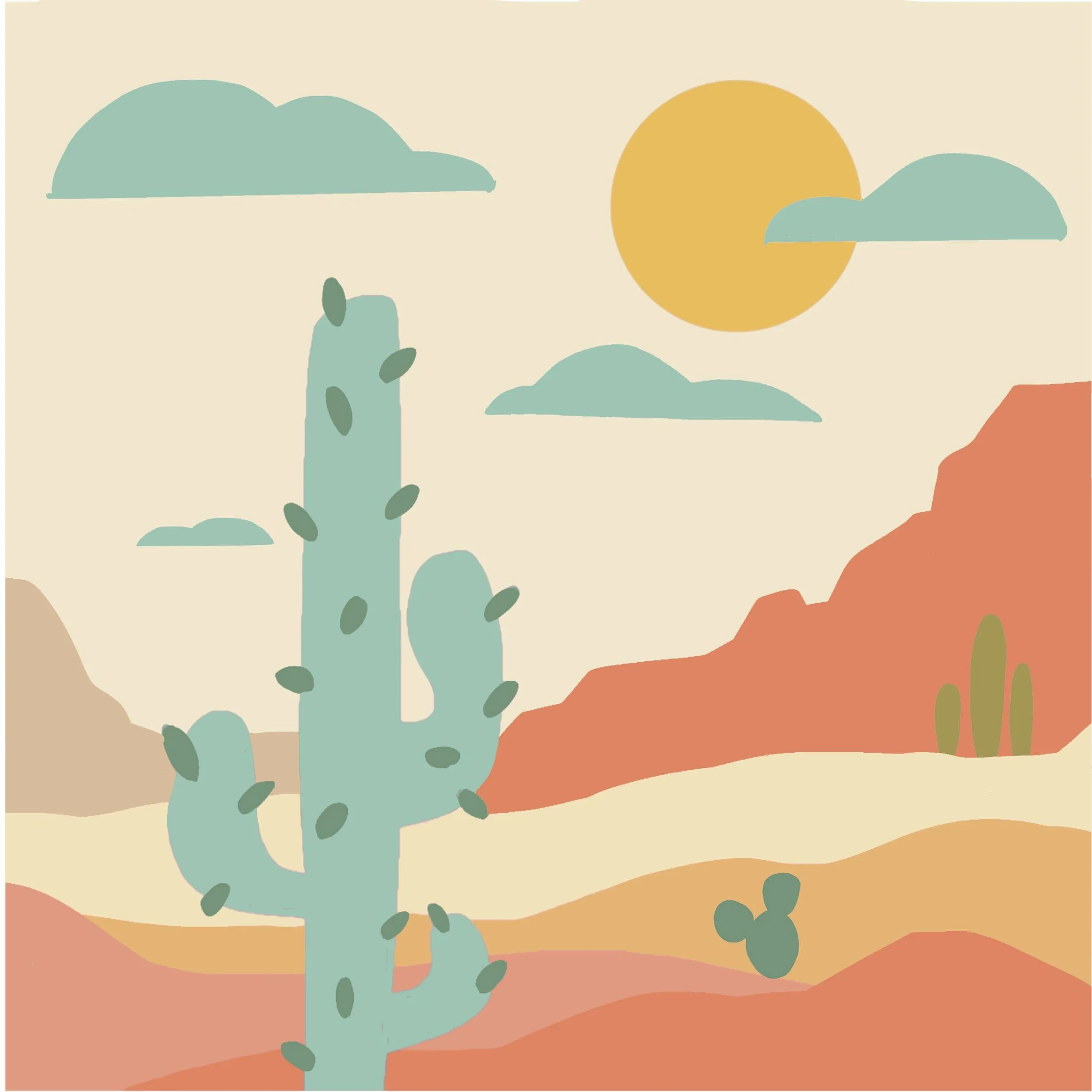 Breathe People - Zen Desert Meditative Art Paint by Number Kit   Easel