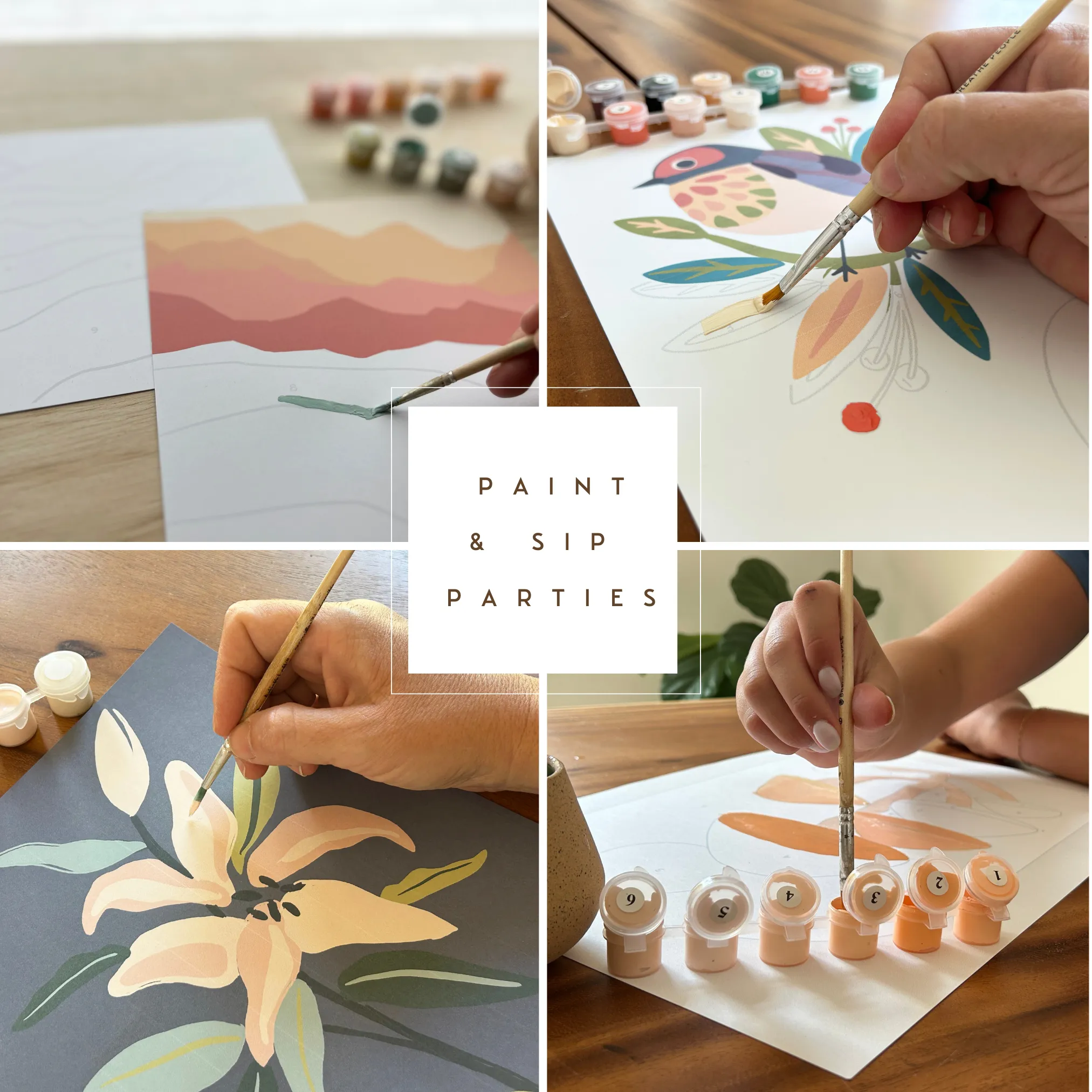 Breathe People - Zen Desert Meditative Art Paint by Number Kit   Easel