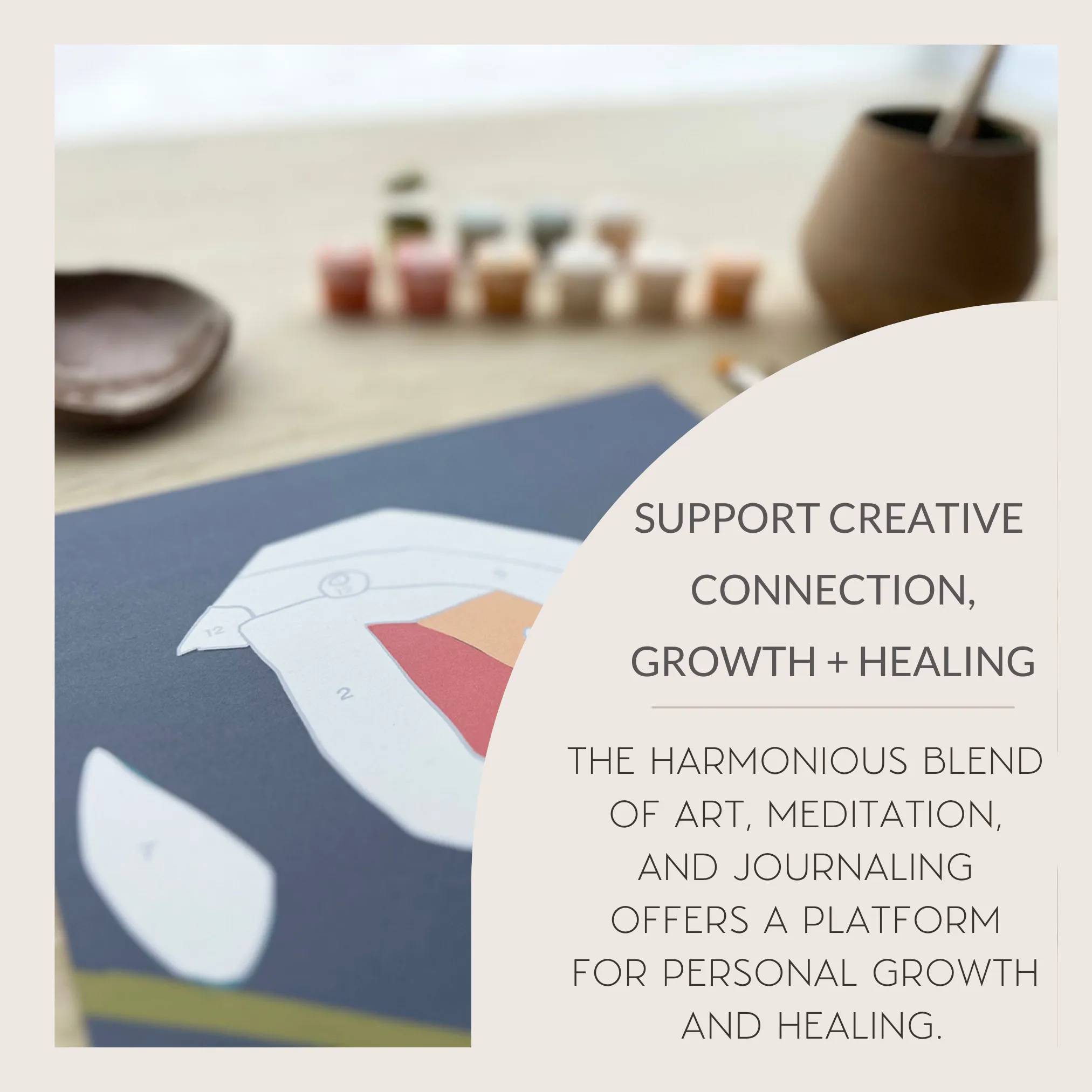 Breathe People - Zen Desert Meditative Art Paint by Number Kit   Easel