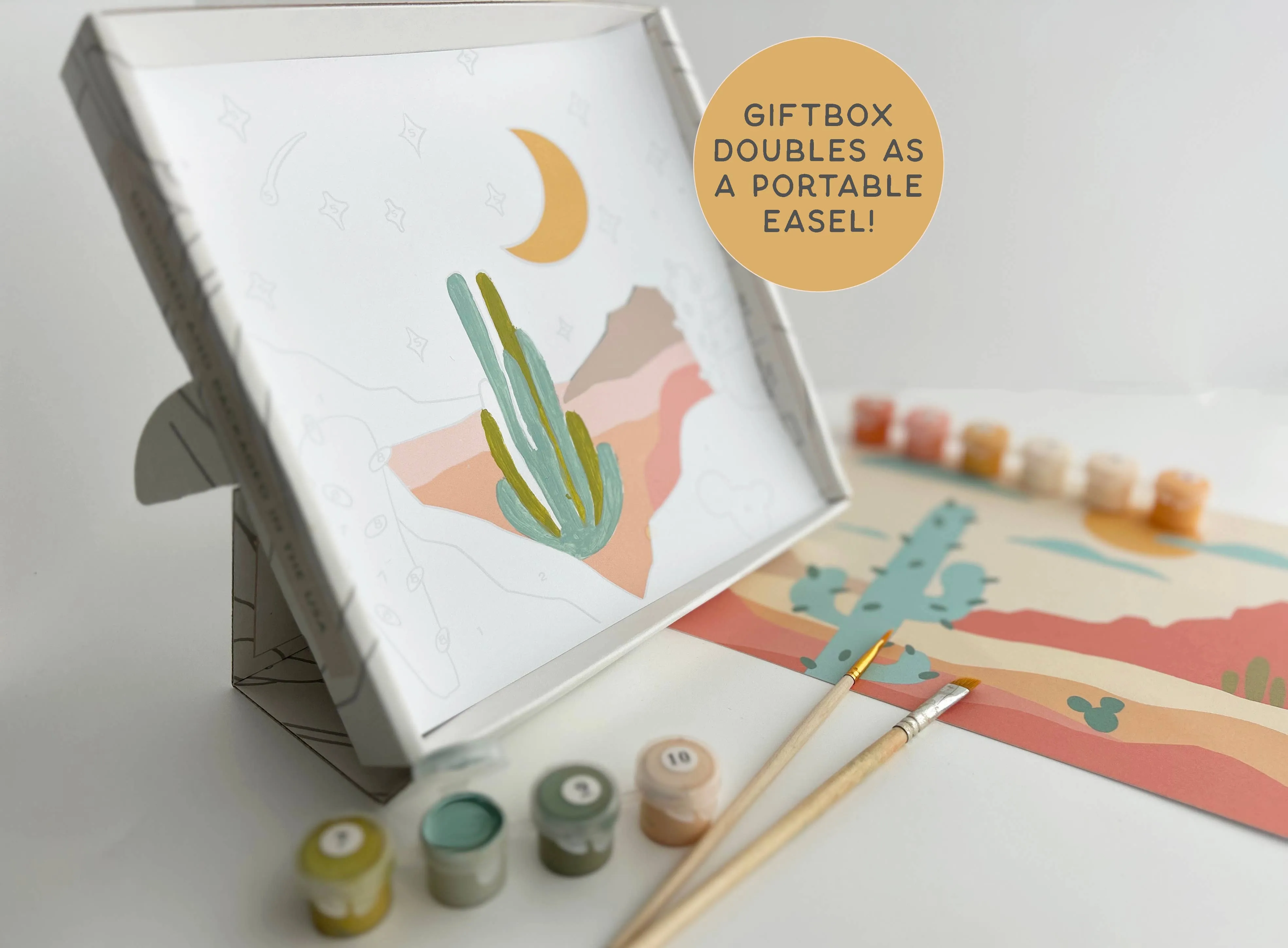 Breathe People - Zen Desert Meditative Art Paint by Number Kit   Easel