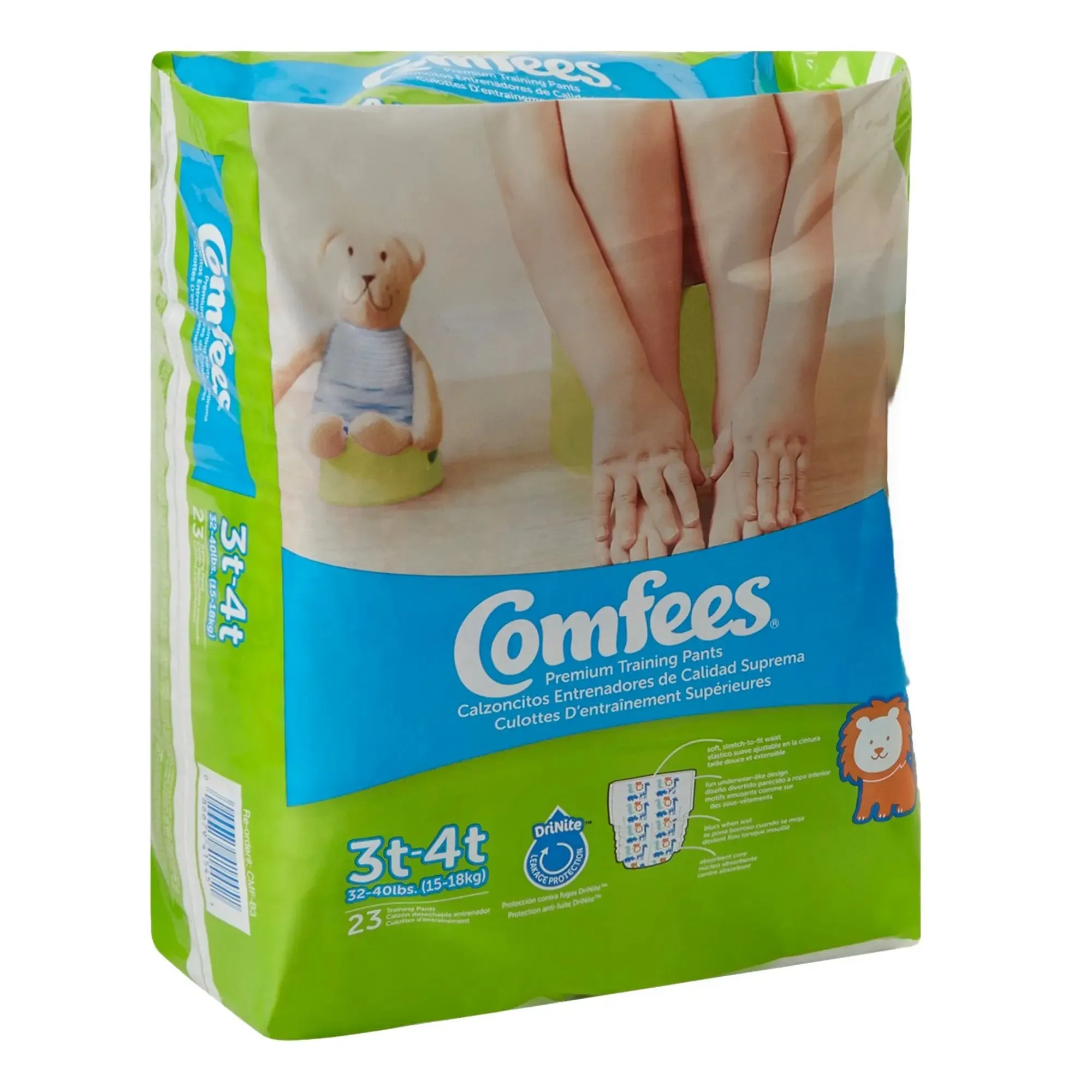 Comfees Training Pants, 12-Hour Protection, Male Toddler, 3T-4T, 32 to 40 Lbs