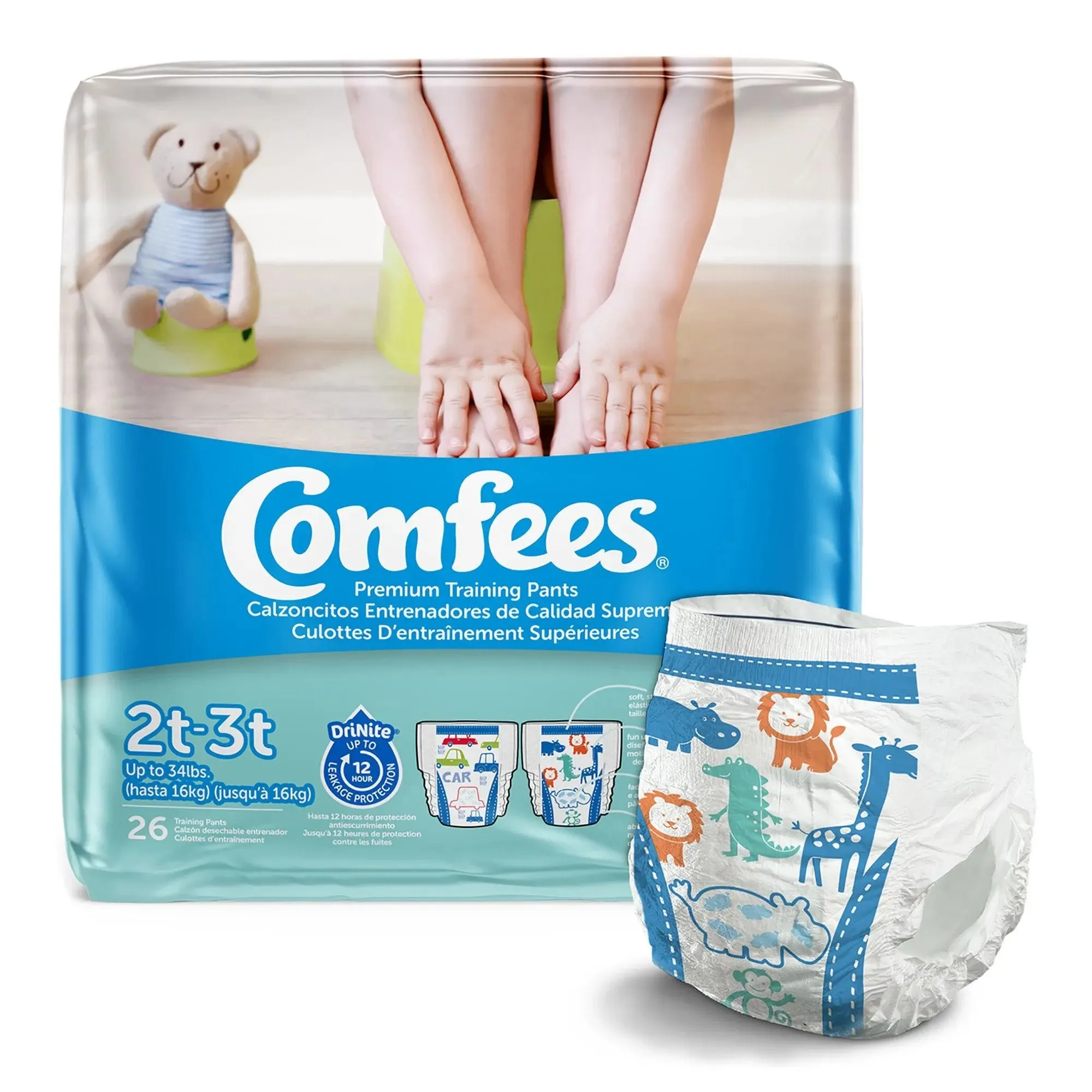 Comfees Training Pants, 12-Hour Protection, Male Toddler