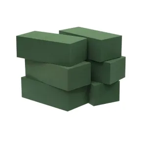 Crafare 6pc Wet Floral Foam Bricks Green Florist Styrofoam Blocks