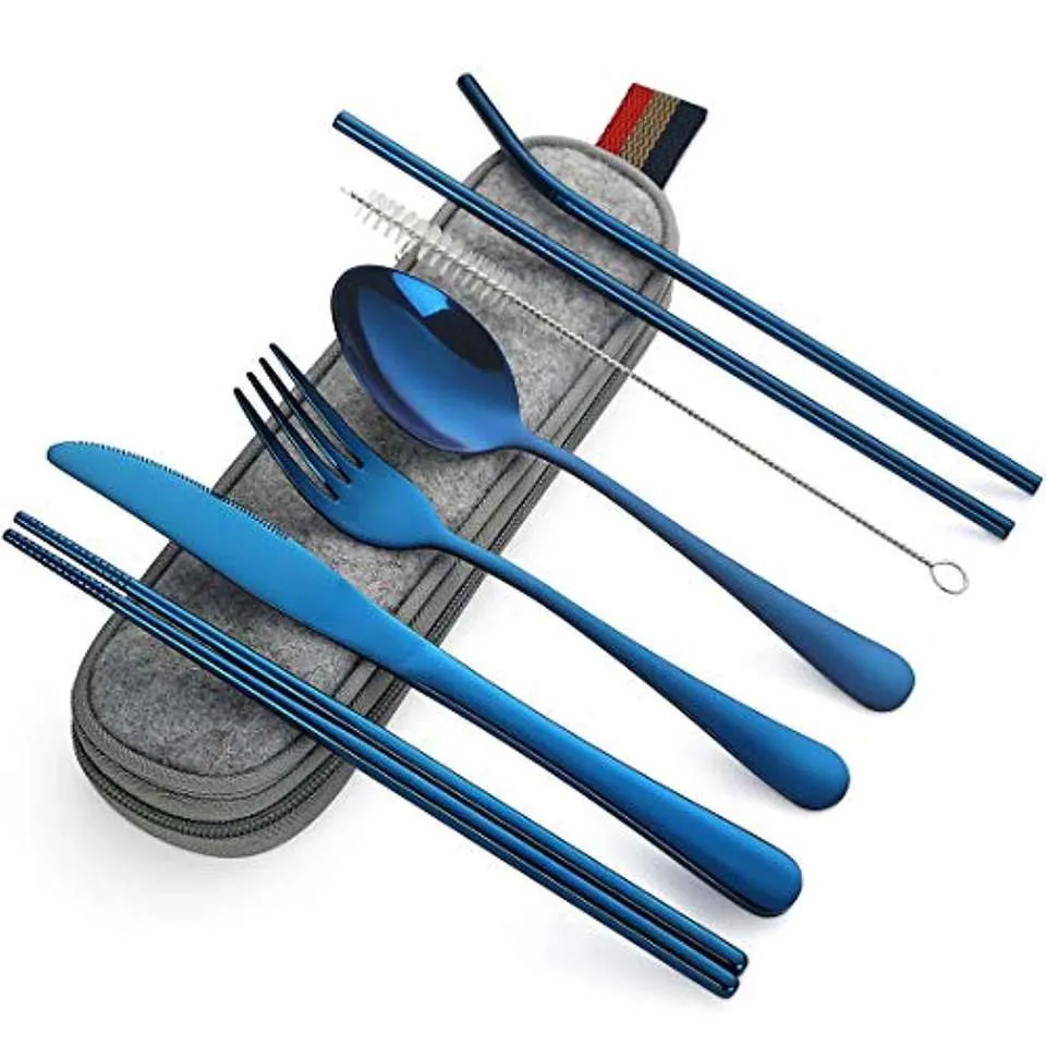 Demurs 8-Piece Portable Stainless Steel Reusable Flatware Set