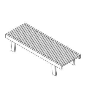 Effe AR20150031 Bodylove wooden lounger, cm 184x65x38h heat-treated wood