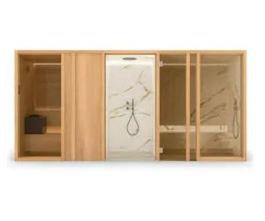 Effe YU80220002 Yoku spa door, r.h. corner, dark ht  wood - fior di bosco, 240v 1ph 60hz