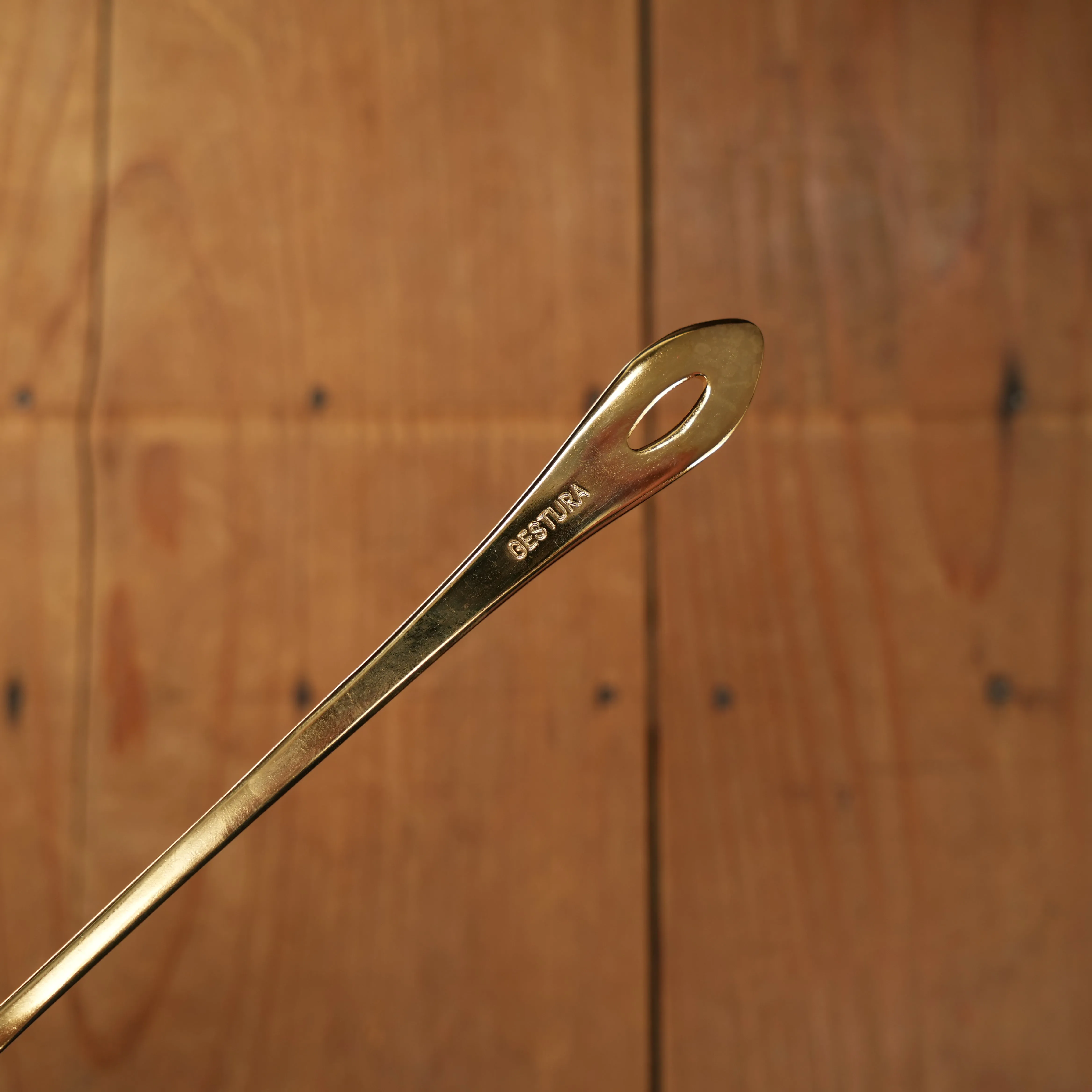 Gestura 9” 00 Oro Golden Stainless Steel Kitchen Slotted Spoon