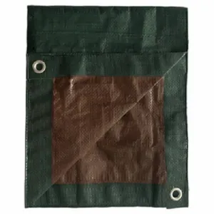 ITM MD-WP-GB-0418 4' x 18' Green & Brown Reversible Wood Pile Tarp - Quantity of 6