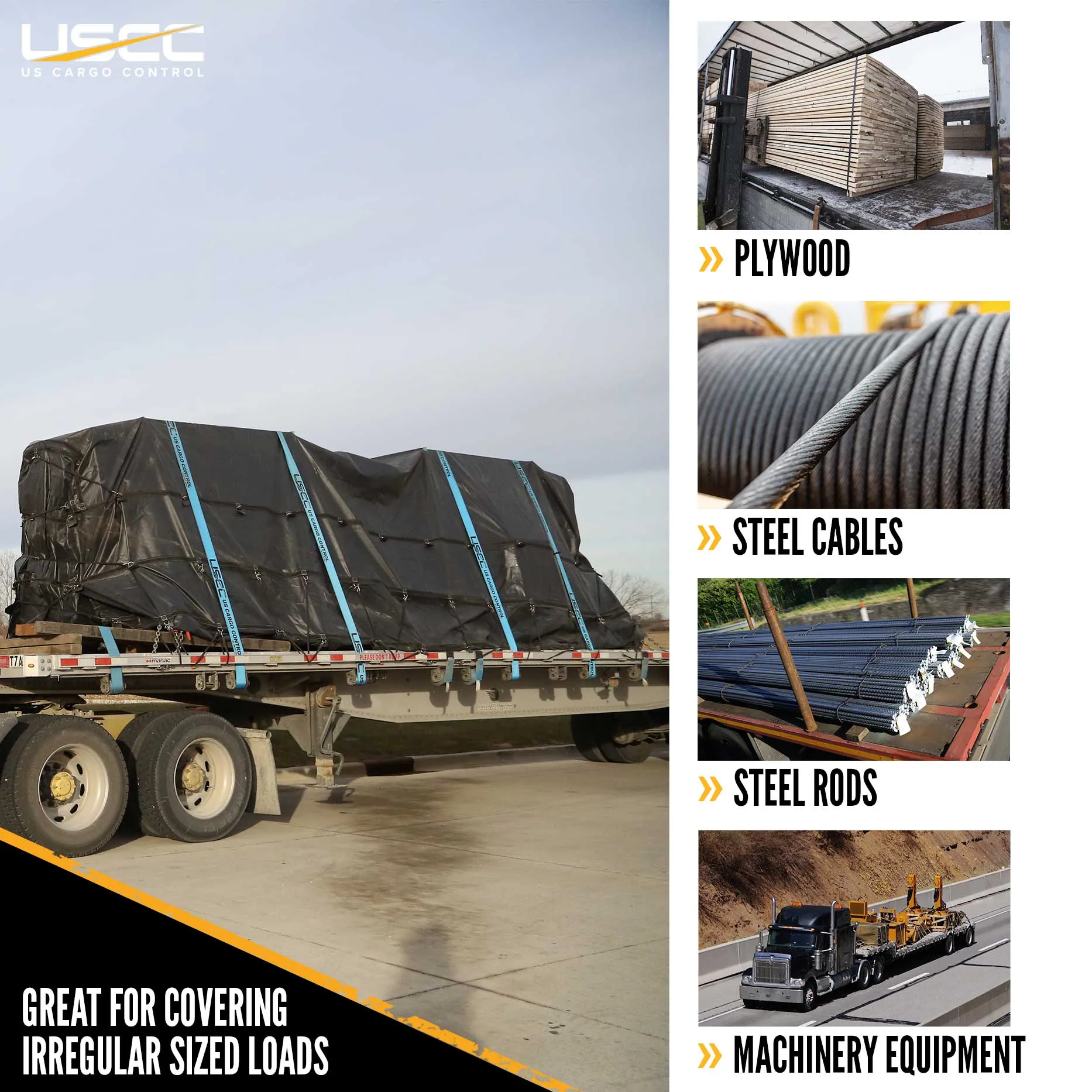 Lightweight Machinery Tarp - 24' x 24' - 14 Oz. Black Tarp