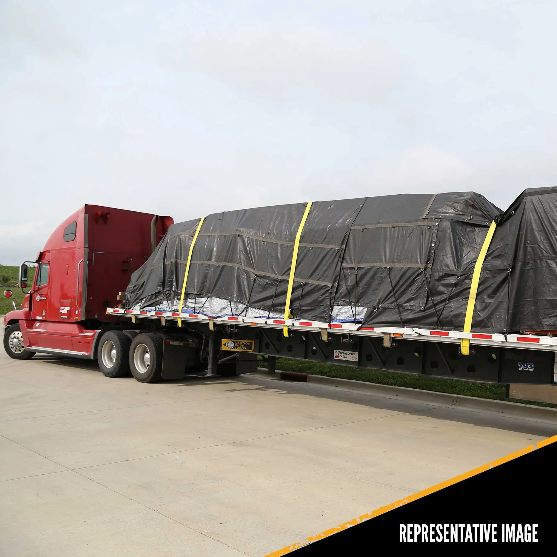 Lightweight Machinery Tarp - 24' x 24' - 14 Oz. Black Tarp