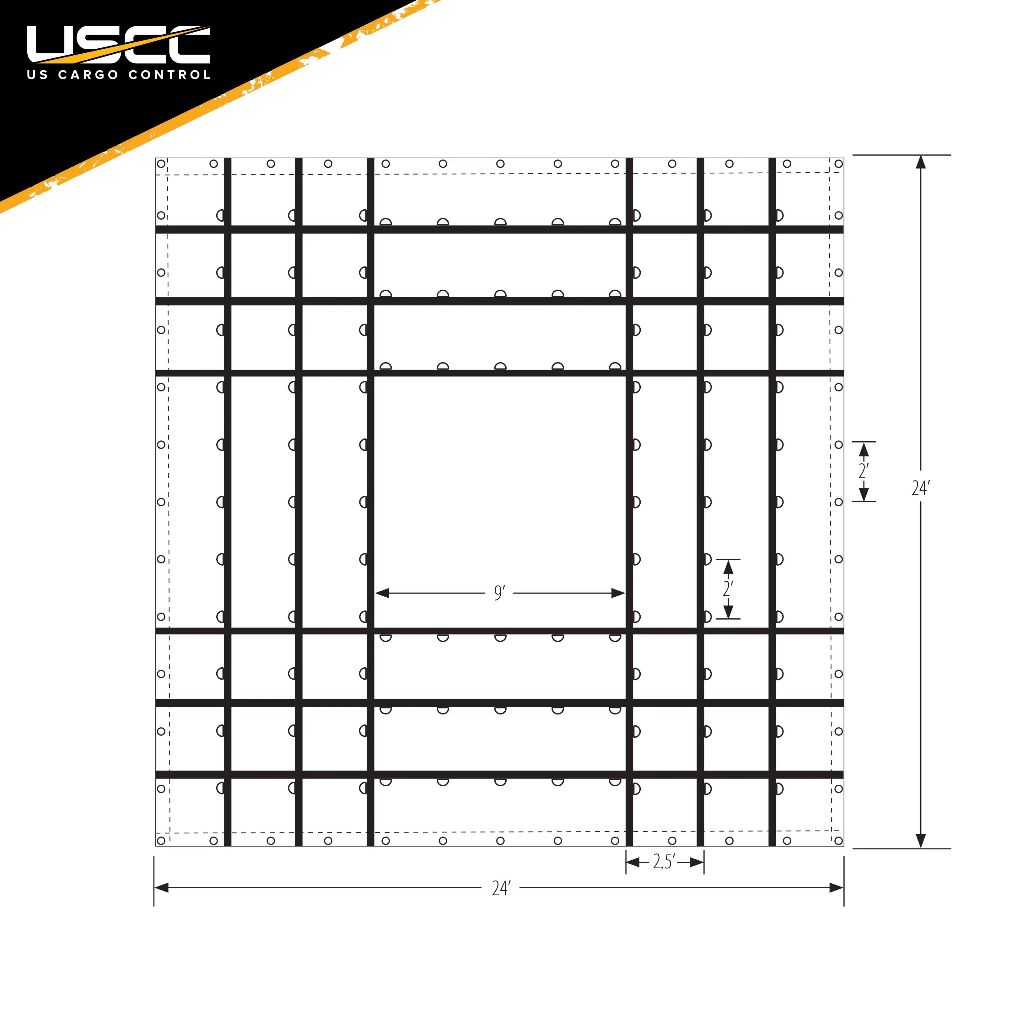 Lightweight Machinery Tarp - 24' x 24' - 14 Oz. Black Tarp