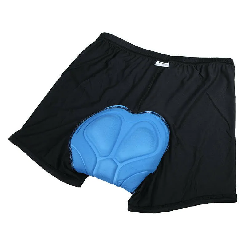 Lixada High-waisted Men Cycling Underwear Gel 3D Padded Bike Bicycle Pants Black