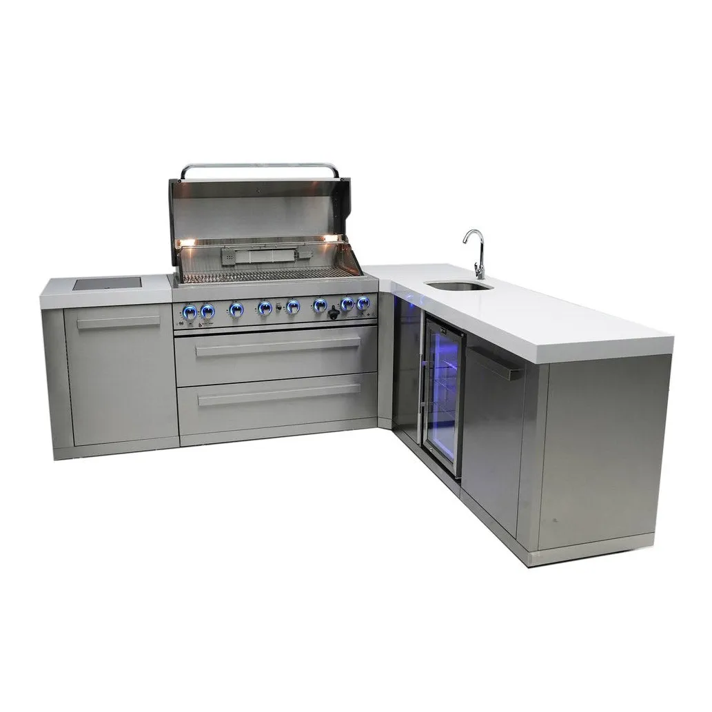 Mont Alpi 805 Island with a 90 Degree Corner and Beverage Center MAi805-90BEV
