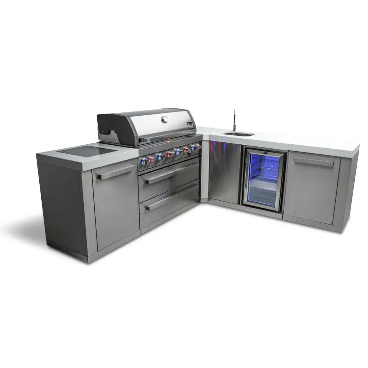 Mont Alpi 805 Island with a 90 Degree Corner and Beverage Center MAi805-90BEV