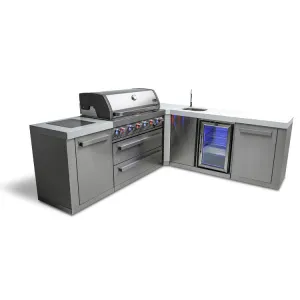 Mont Alpi 805 Island with a 90 Degree Corner and Beverage Center MAi805-90BEV