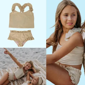 Piccoli Principi Girls Arianna Glitter Glitter 2 Piece Swimsuit