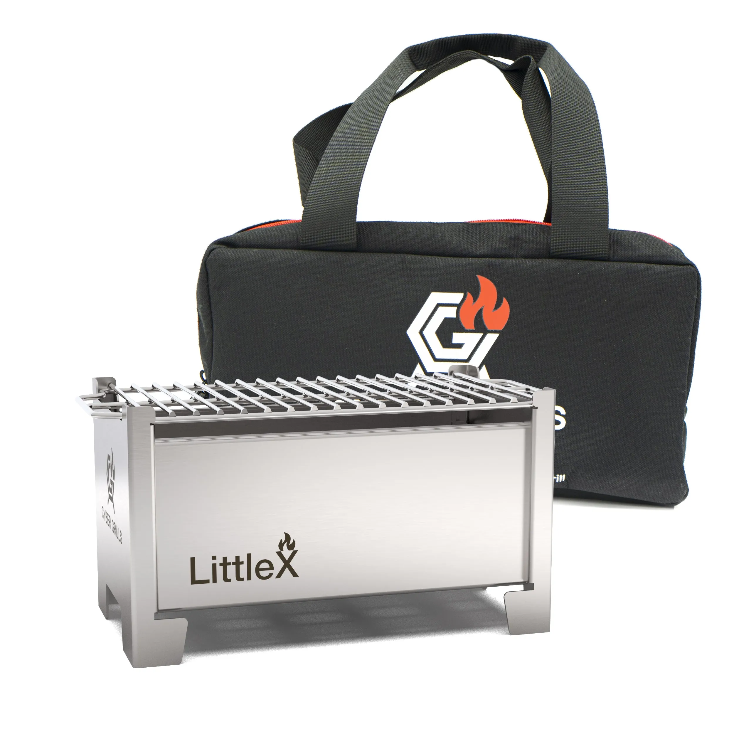 Portable Foldable Small Charcoal Grill & BBQ | Camping Stove | Stainless Steel Tabletop Grill for Outdoor Cooking | LittleX S01