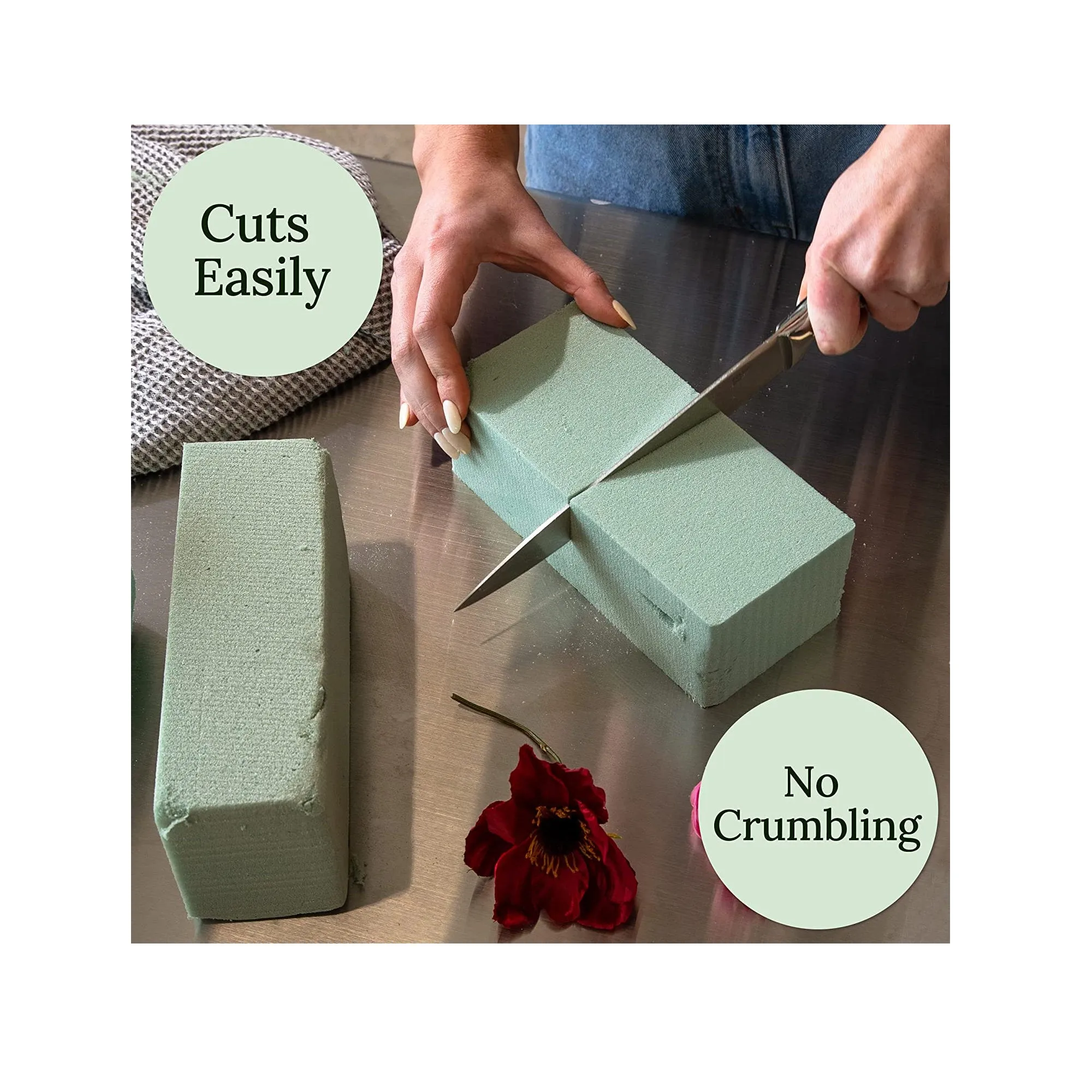 Premium Dry Floral Foam Blocks for Flower Arrangements 6pk | Styrofoam Block for Artificial Flowers & Plant Decoration