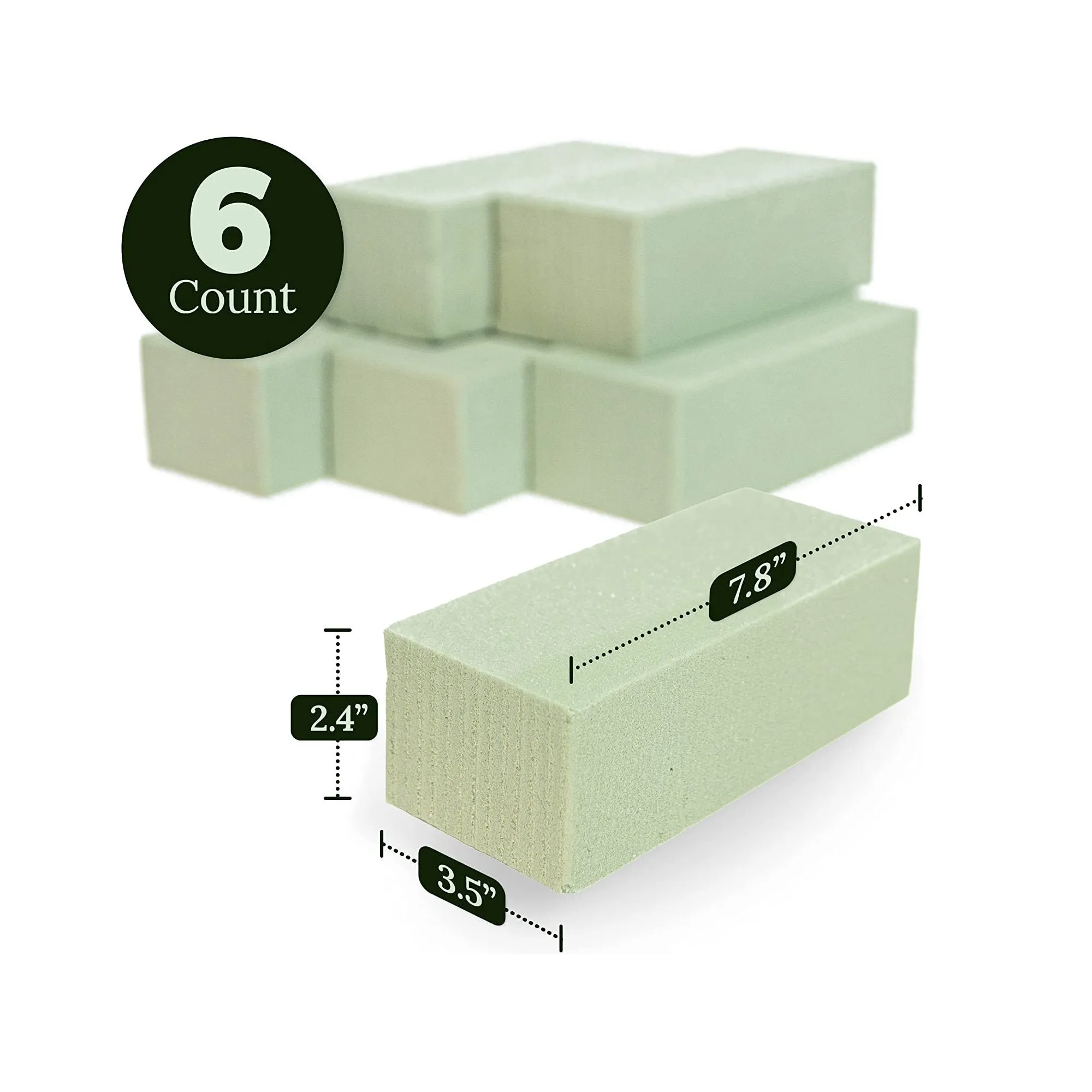 Premium Dry Floral Foam Blocks for Flower Arrangements 6pk | Styrofoam Block for Artificial Flowers & Plant Decoration
