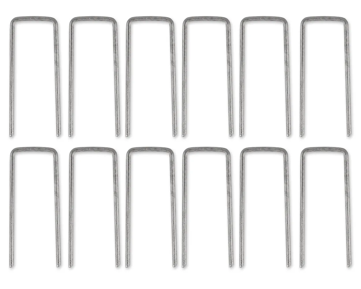 Set of 12 Wind Stakes 4 Inch Galvanized Staples
