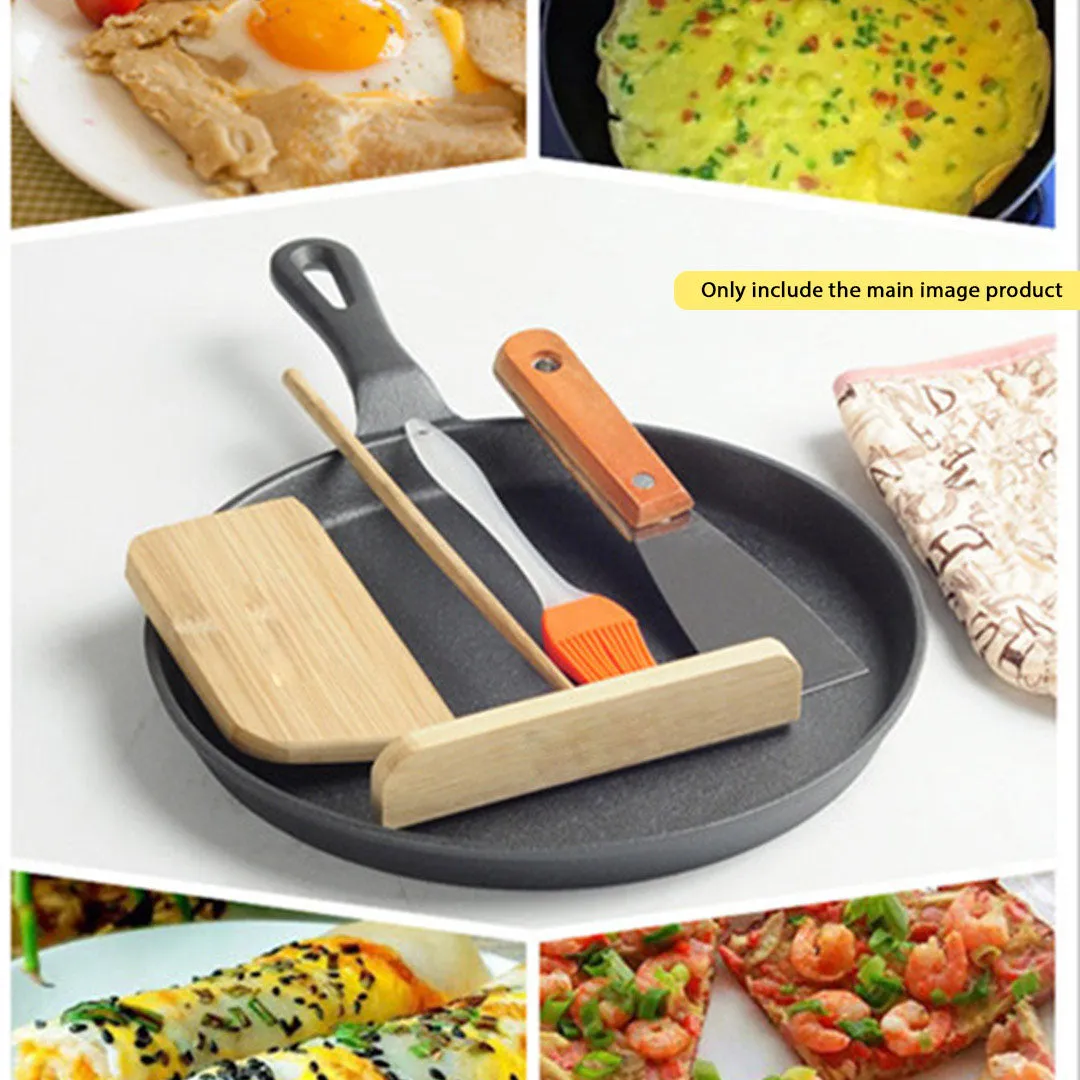 SOGA 26cm Round Cast Iron Frying Pan Skillet Griddle Sizzle Platter