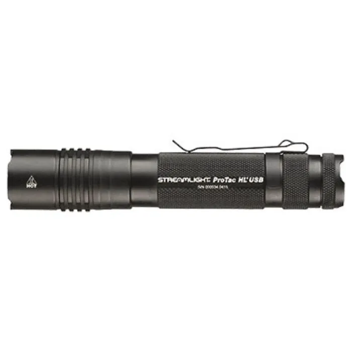 Streamlight ProTac HL USB 88052 Rechargeable Tactical Flashlight, With USB Cord, Black, 1 Each