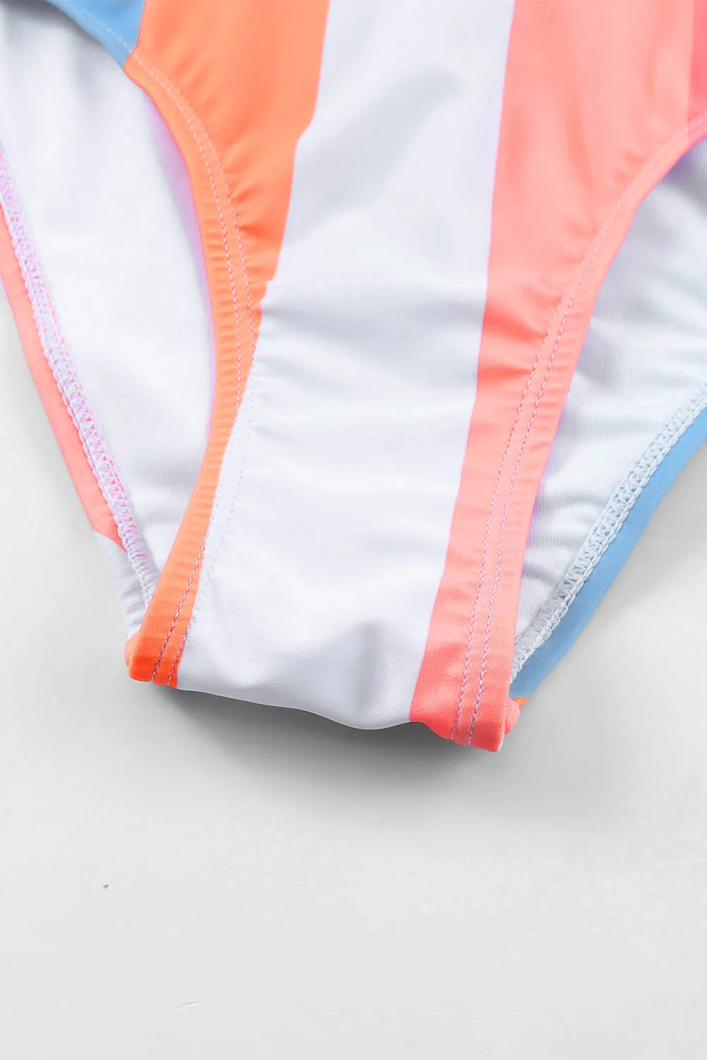 Striped High Waist Bikini Swimsuit