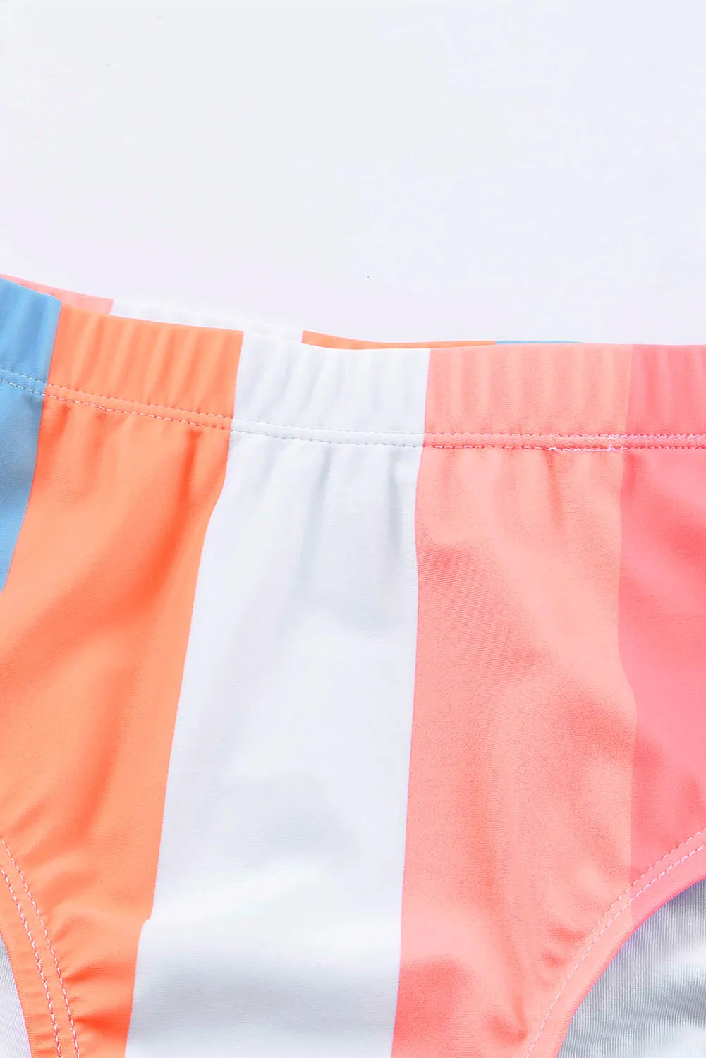 Striped High Waist Bikini Swimsuit