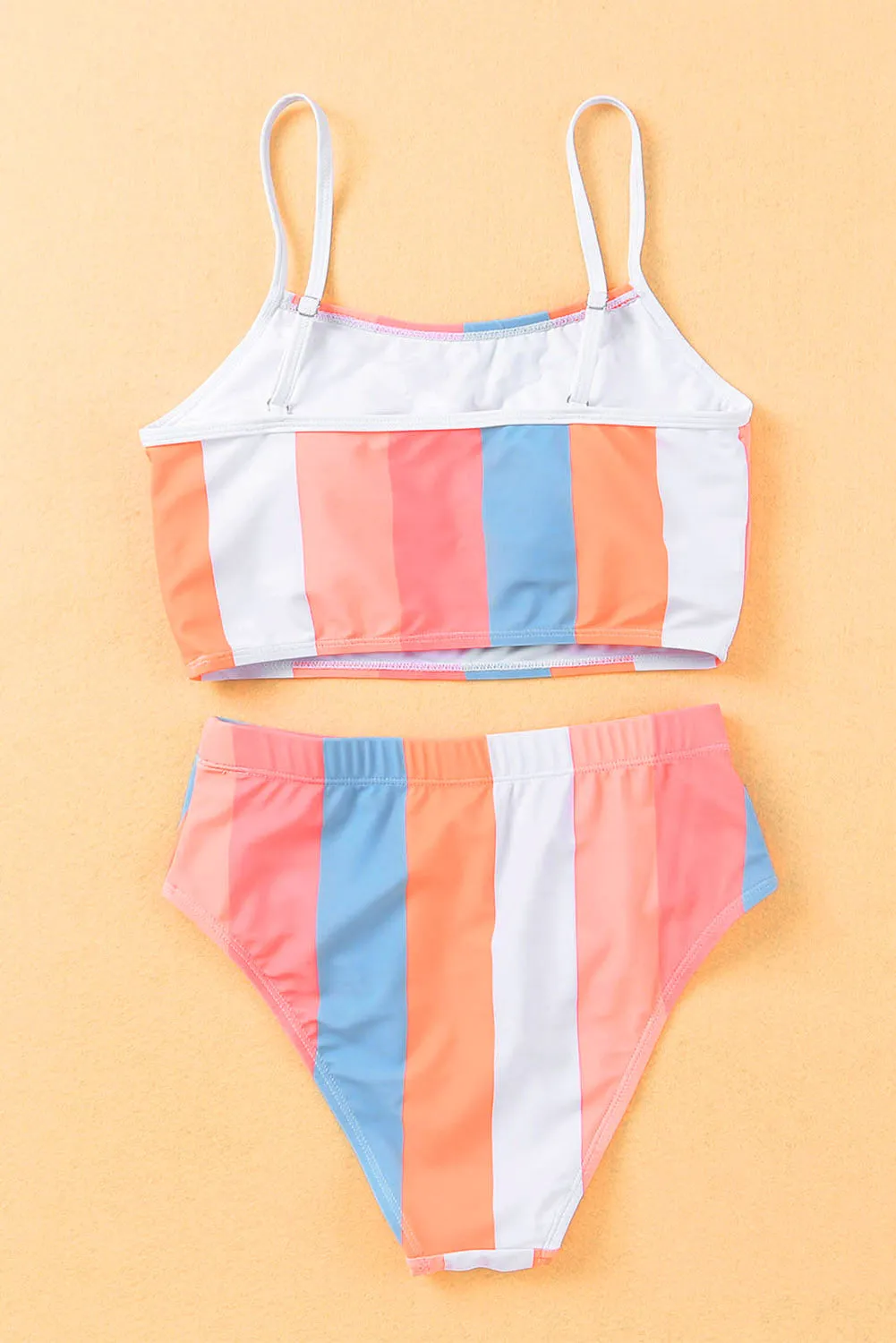 Striped High Waist Bikini Swimsuit