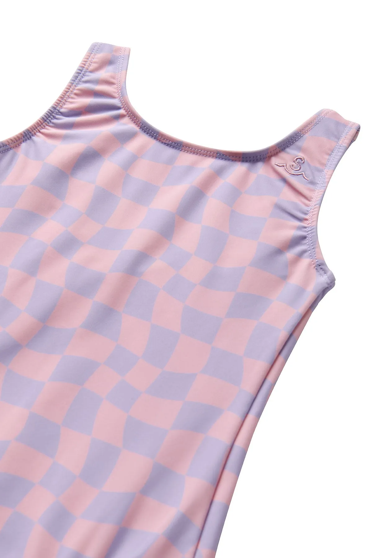 Wavy Checks Swimsuit / Lavender