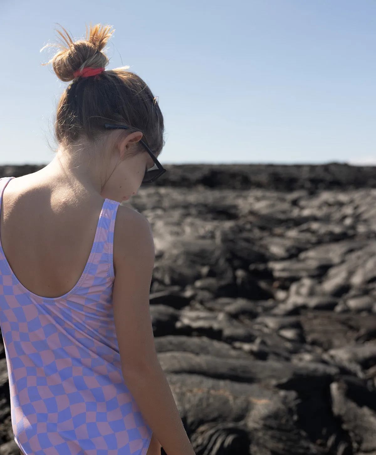 Wavy Checks Swimsuit / Lavender